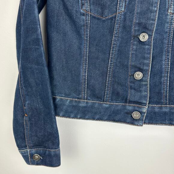 Gap Womens Classic Soft Denim Pockets Button-Up Blue Long Sleeve Jean Jacket XS - Picture 4 of 11